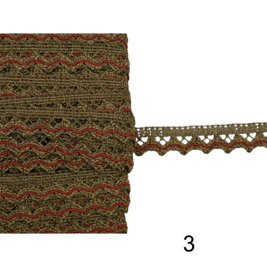 Χρυσή δαντέλα δίχρωμη 1cm (103023)