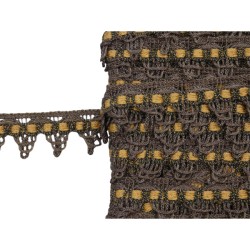 Δαντέλα δίχρωμη σκούρο χρυσό με χρυσό 2,7cm Δαντέλα δίχρωμη σκούρο χρυσό με χρυσό 2,7cm