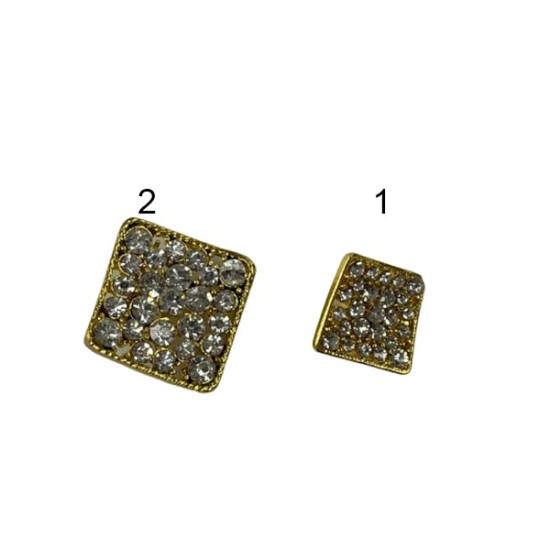 Χρυσό μεταλλικό κουμπί στρας  ()