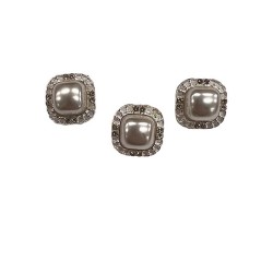 Μπουλ κουμπί με πέρλα 2 cm