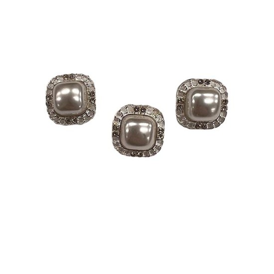 Μπουλ κουμπί με πέρλα 2 cm ()