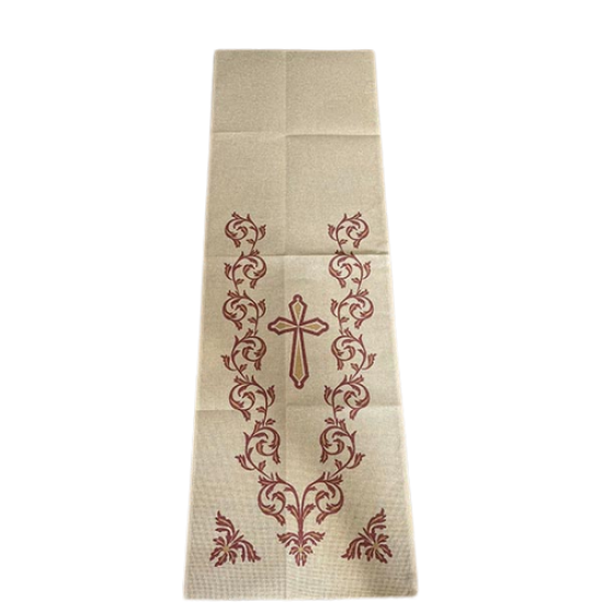 Προσκυνητάρι νο 5 σε χρώμα κόκκινο 1,50 x 0,50 m Ανθέμιο (Μπεζ χρυσό Κνωσός) ()