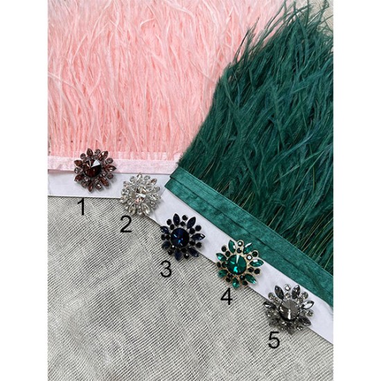 Εντυπωσιακό κουμπί στρας 3,5cm σε 2 χρώματα ()