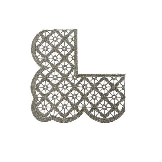 Λασέ Μηχανής γωνία Ασημί ανοιχτό 8 cm ()