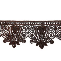 Δαντέλα λασέ μηχανής μπρονζέ 7,5 cm