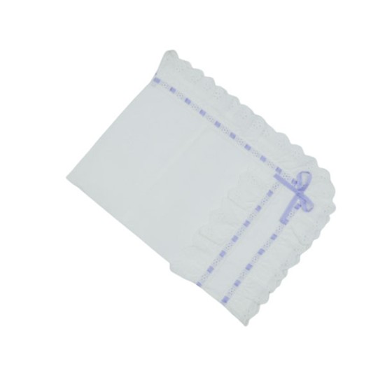 Χειροποίητη βαμβακερή βρεφική μαξιλαροθήκη από λευκό βαμβακερό χασέ ελληνικό Olympia ()