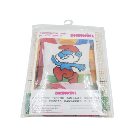 Kit μαξιλαράκι παιδικό μπαμπαστρουμφ ()