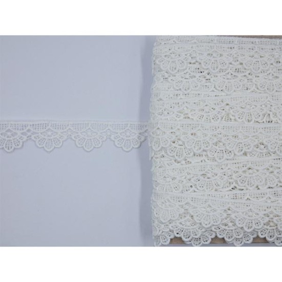 Κυπούρ δαντέλα σε λευκό και μαύρο 2 cm ()