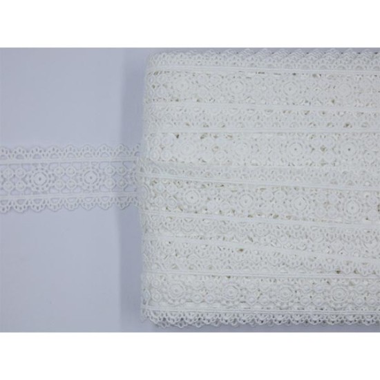 Δαντέλα κυπούρ λευκή 3.5cm ()