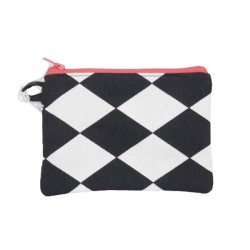 Πορτοφολάκι από βαμβακερό ύφασμα σχήμα ασπρόμαυρη σκακιέρα