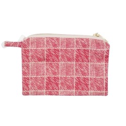 Πορτοφολάκι από βαμβακερό ύφασμα σε κεραμιδί χρώμα