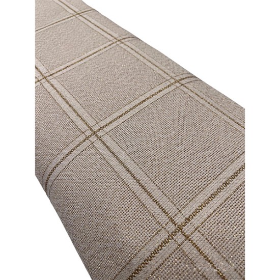 Μπεζ χρυσό μακεδονικό με χρυσό κορδόνι Φ 2 m ()