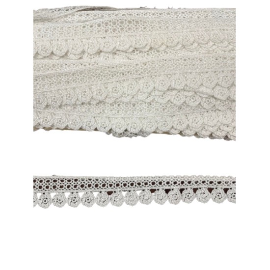 Δαντέλα κυπούρ λευκή 2 cm ()