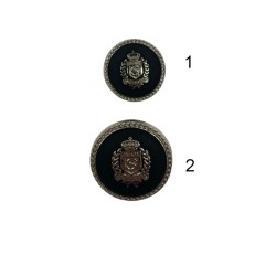 Κουμπί μόδας με οικόσημο αντρικό τύπου μεταλλικό μπλέιζερ μαύρο ασημί