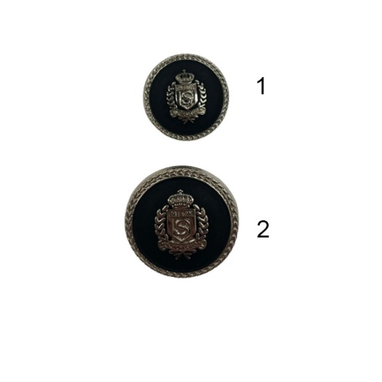 Κουμπί μόδας με οικόσημο αντρικό τύπου μεταλλικό μπλέιζερ μαύρο ασημί ()