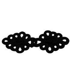 Κούμπωμα κορδονέ σε μαύρο χρώμα 8x21 cm