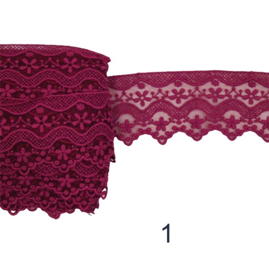 Γαλλική δαντέλα σαντιγί σε 5 χρώματα 6cm  ()