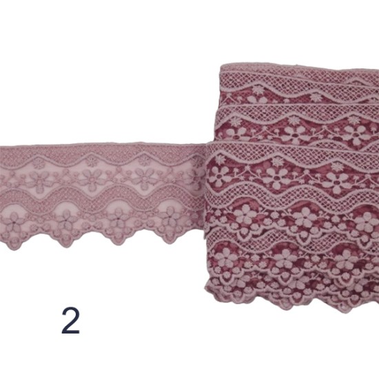 Γαλλική δαντέλα σαντιγί σε 5 χρώματα 6cm  (98775)