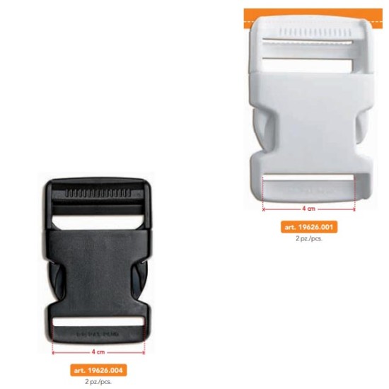 Πλαστικο Κλιψ Ιταλιας για Τσαντάκί Μέσης 4 cm λευκό-μαύρο ()