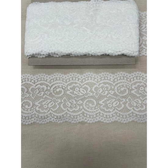 Ελαστική δαντέλα λευκή 8 cm () Ελαστική δαντέλα λευκή 8 cm ()