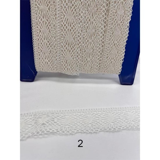 δαντέλα  βαμβακερή  4cm σε 2 χρώματα (93180)