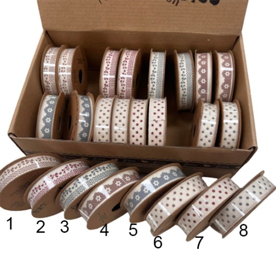 Βαμβακερές κορδέλες 3 μέτρα (πακέτο) Φ 1,5 cm ()