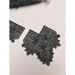 Δαντέλα λασέ μηχανής μαυρη 7,5 cm