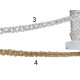 Τρέσα λεπτή ρεγιόν 1cm σε 5 χρώματα  (100926)
