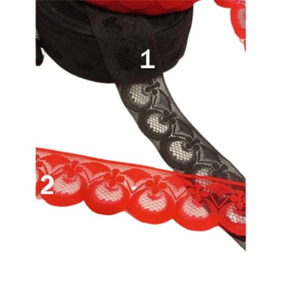 Δαντέλα χειροτεχνίας Νάιλον3cm σε 2 χρώματα  ()