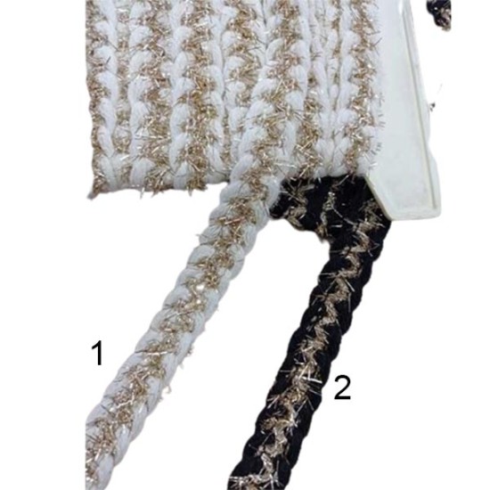 τρέσα  εντυπωσιακή μάλλινη  με χρυσές λεπτομέρειες 2.5cm ()