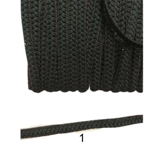 τρέσα μάλλινη  με μεταλλικές λεπτομέρειες στις άκρες 1cm σε 5 χρώματα ()