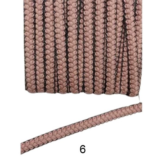 τρέσα μάλλινη  με μεταλλικές λεπτομέρειες στις άκρες 1cm σε 5 χρώματα (103356)