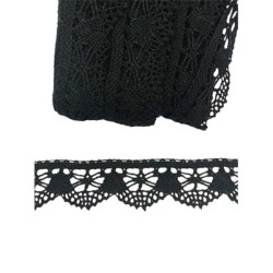 Βαμβακερή δαντέλα μαύρη 3cm Βαμβακερή δαντέλα μαύρη 3cm