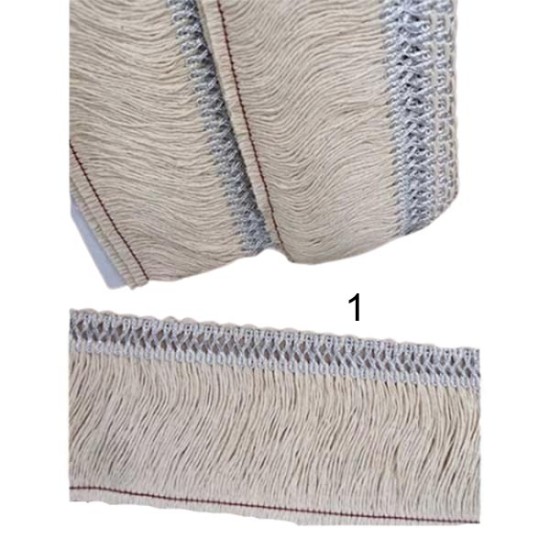 Βαμβακερό Κρόσσι με ασημί κλωστή σε 2 χρώματα 8cm ()