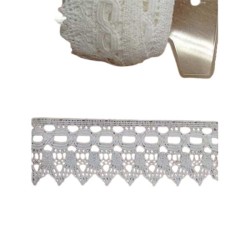 Βαμβακερή δαντέλα με σχέδιο και μύτες στο τελείωμα 4.5 cm