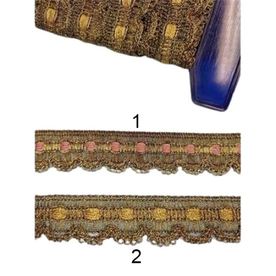 Δαντέλα χρυσή με λεπτομέρεια χρώμα 2.5cm σε 5 χρώματα  ()