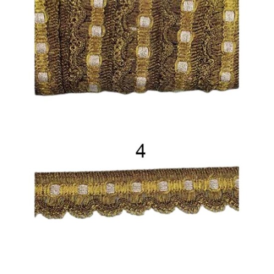 Δαντέλα χρυσή με λεπτομέρεια χρώμα 2.5cm σε 5 χρώματα  (104353)