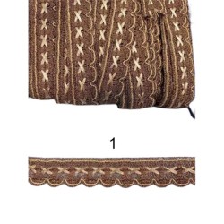 Δαντέλα χρυσή με χρωματιστή κλωστή σε 5 χρώματα 3cm