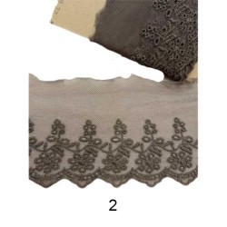 Δαντέλα σαντιγί Με Κέντημα Λουλούδι σε 6 χρώματα 12cm