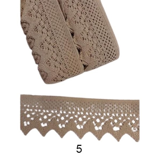 Βαμβακερή δαντέλα με μύτη 7cm σε 5 χρώματα (103823)