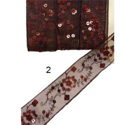 τρέσα  ατραντέ κεντημένη  με ιριδίζουσες παγιέτες 4cm σε 2 χρώματα