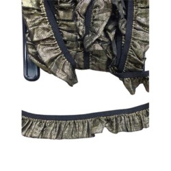 Τρέσα ελαστική μεταλιζέ μαύρο χρυσό 