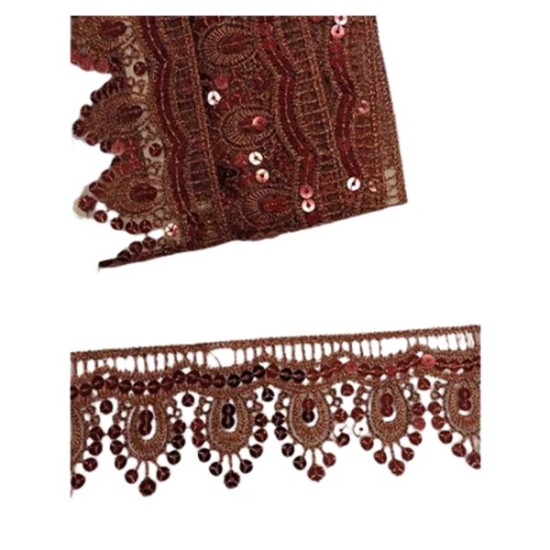 Καφέ δαντέλα με παγιέτες ()