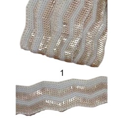 Τρέσα με ματ παγιέτα φαρδιά σε γκρί χρώμα