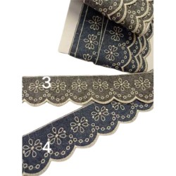 Δαντέλα τσόχινη  με κέντημα 5.5cm σε 4 χρώματα