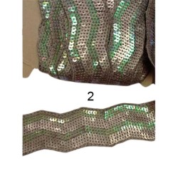 Τρέσα με ματ παγιέτα φαρδιά σε γκρί χρώμα