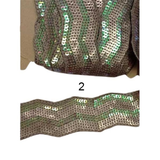 Τρέσα με ματ παγιέτα φαρδιά σε γκρί χρώμα (103483)