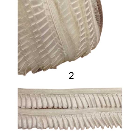 τρεσα με  διπλό πλισέ σατέν 6cm (103482)