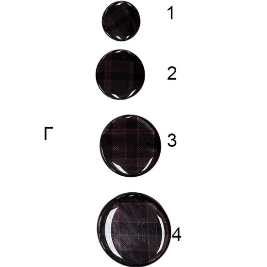 Κουμπιά γυαλιστερά καρό σε 3 χρώματα  (84727)