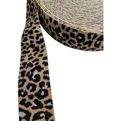 Λάστιχο λεοπάρ με μπεζ μαύρες και γκρι λεπτομέρειες